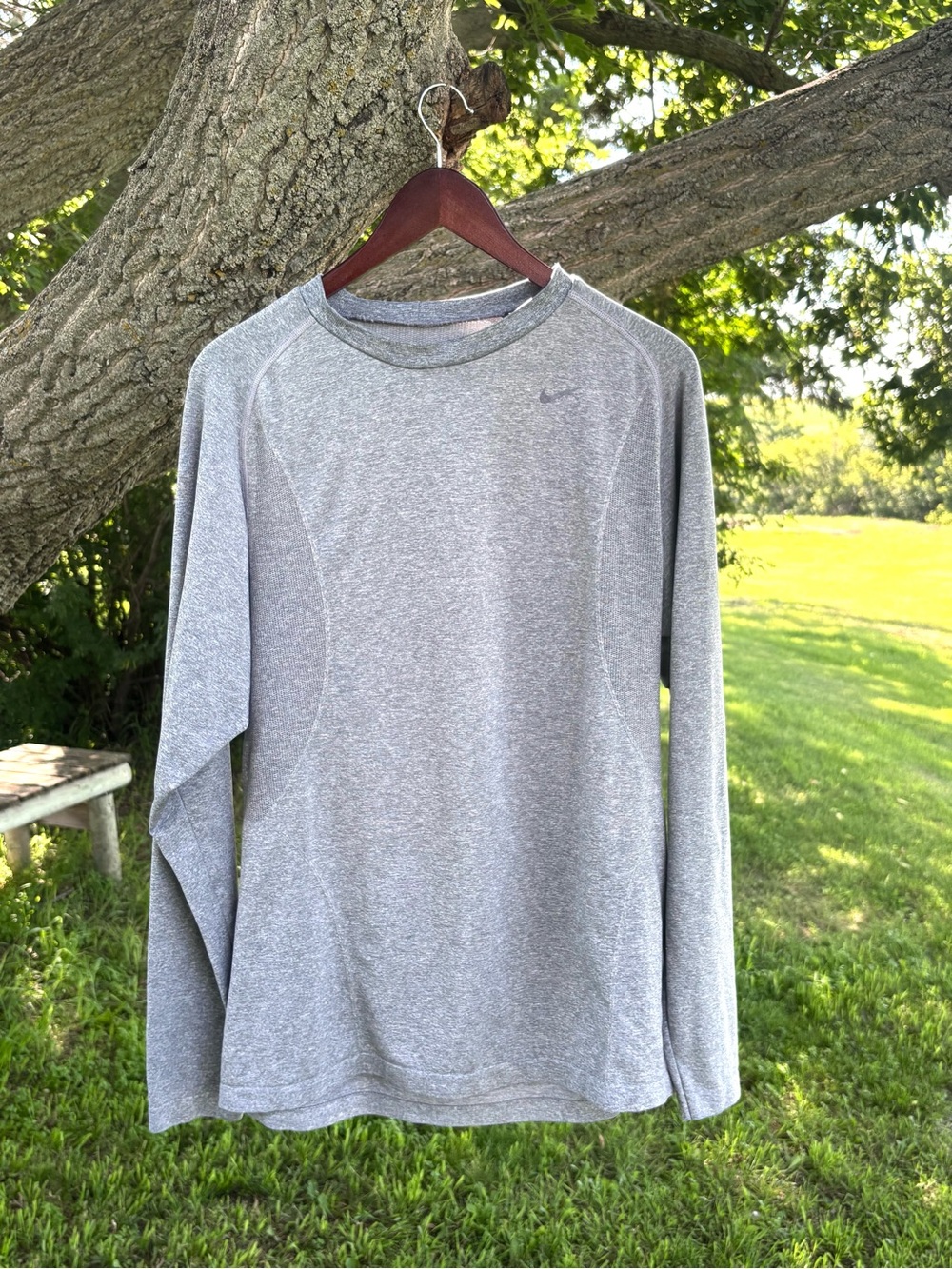 Nike Gray Long Sleeve Athletic Tee